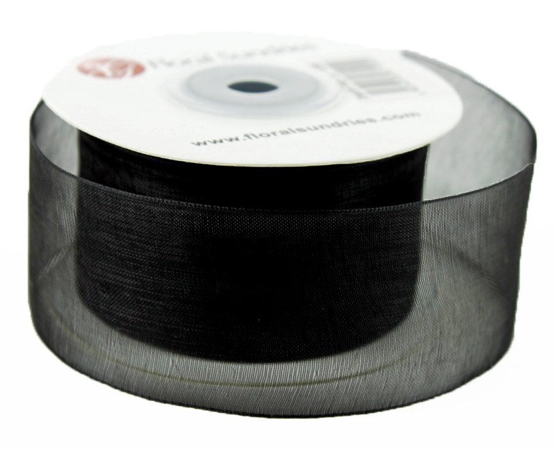 Picture of Organza Ribbon Black 4cm x 25 Yards